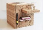 table basse en bois Pixel d'Intussen Studio